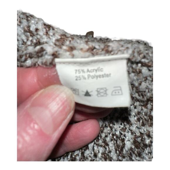 PATTY BOUTIK Brown Marled Hooded Cardigan with Pockets Size S - Picture 7 of 7